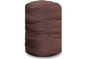 NOTIONSLAND 400g T-Shirt Yarn Knitting Yarn Fabric Crochet Yarn for Bag, Basket, Blanket Home Decor - Chocolate Soild Color Yarns
