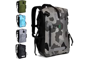 COR Surf Wodoodporny plecak typu Dry Bag – zwijany worek z wy?cie?anym pokrowcem na laptopa, ze spawanymi szwami i ergonomiczn? podk?adk? na rami?, idealny do p?ywania ?odzi?, w?drówek, p?ywania