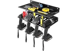 COSTWAY Regał na narzędzia, regał ścienny, organizer na narzędzia, metalowy, ściana narzędziowa z 4 otworami i 36 otworami wiertniczymi, narzędziami elektrycznymi, do warsztatu, systemu porządkowania,