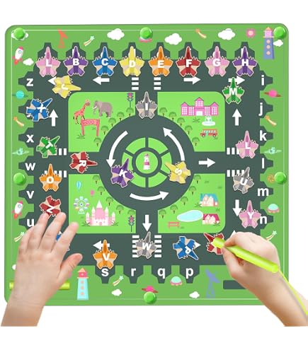 Labyrinthe Magnétique KERCAMKEL Alphabet - Jeu Montessori 3-6 Ans, Apprentissage Lettres, Cadeau Éducatif