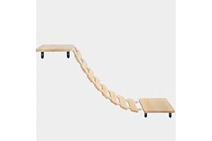 MiDube Kletterleiter zur Wandbefestigung Katzen Wandpark Hängebrücke Wandkletterleiter Handgefertigte Tiermöbel Für Katzen Katzenmöbel Katzenspielplatz Laufbrücke Kratzbaum Kletterpark