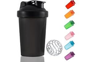 KANGSIT Protein Shaker Bottle 400ml, with Wire Mixing Ball, Leak-Proof, BPA Free, Perfect for Mixing Powdered Shakes, Dishwasher Safe