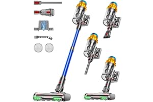 ‎AIDTIPS AIDTIPS Akku Staubsauger, 50KPA/600W/70Mins Staubsauger Kabellos mit Selbststehend, 1,8L Großer Staubbecher, Anti-Tangle-Bürste, 8-stufiges Filtersystem Grünes Licht für Hartböden Teppiche Tierhaare