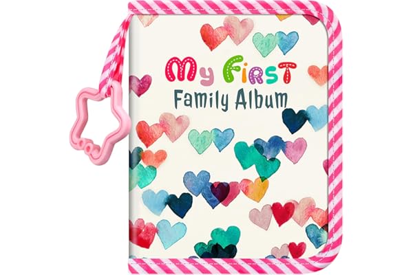 FINTIE Album Photos Bébé 4x6 Pouces (10x15cm), 18 Photos, Mini Album Photo Familial pour Nouveau-nés, Enfants, Tout-petits, Coeurs Pluie
