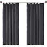 Amazon Brand – Umi Blackout Curtains Thermal Insulated Room Darkening Rod Pocket Curtains Energy Saving Super Soft Pencil Ple