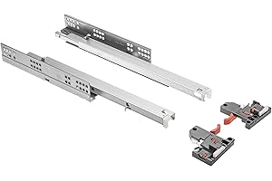 GTV Unterflurführung Schubladenschienen Vollauszüge Schubladenauszüge - 500 mm - Soft-Close Schienensystem - Slide Montageführung absenken - Belastbar bis 30 Kg - 1 Set = 2 Stück