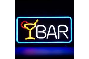 FITNATE Bar Sign LED Large, Neon Sign, Super Bright Bar Sign, 50 x 26 cm Bar Neon Sign with EU Plug, 8 Flashing Lighting Modes, Neon Light for Bar, Party, Neon Light Advertising, Luminous Sign