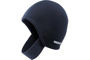 PAWHITS Wetsuit Hood, Thermal Diving Hood for Men Women, 3mm Neoprene Swim Cap with Chin Straps, Surfing Head Cover for Snorkeling Scuba Kayaking Sailing Water Sports