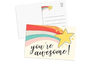 SWEETZER & ORANGE You Are Awesome Cards Postcards Pack (60 Greeting Notes) 4x6 Gratitude for Kids and Adults. Positive Affirmations Cards, Kindness Posters, Employee Appreciation Amazing Letters