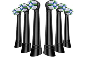 KISSTTA IO Brush Heads Compatible with Oral B iO Toothbrush Head, for Oral B iO 2 3 4 5 6 7 8 9 10 Series Electric Toothbrushes, Deeper Plaque Removal, Black, 6 Pack