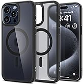 Spigen iPhone 15 Pro ile Uyumlu MagSafe Kılıf Ultra Hybrid Mag Fit Frost Sararmaya Dayanıklı Mat Siyah Şeffaf Kapak - ACS0672