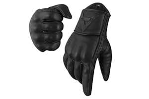 The AMA LOOK Premium Leather Motorbike Gloves, Knuckle Protector Touch Screen Compatible Motorcycle Gloves for Men