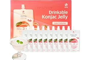 ‎EASYCOOKASIA JELLY.B Trinkbares Konjac | 150g x 10er | Kalorienarm, Zuckerfrei, vegan & ballaststoffreich | Gesunder Snack für Diät, Sport & Alltag | Sättigend & Lecker (Pfirsich)