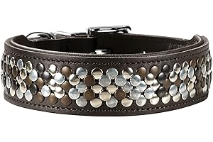 HUNTER ARIZONA Collier pour Chien, Cuir, avec Crampons, Marron, 50
