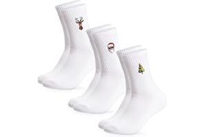 Occulto Damen & Herren Weihnachts Tennissocken 3er Pack (Modell: Claus)