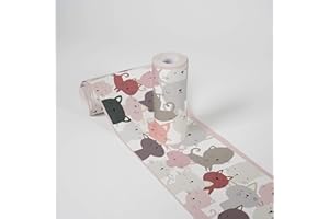 A.S. Création Frise Papier Peint Adhesive Lovely Kids Little Cats Frise Papier peint adhesive 5.00 m x 0.155 m Rosé Gris Blanc Fabriqué en Allemagne 403741 403741