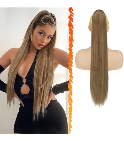 WIG ME UP - YZF-TS18-18 Haarteil, Zopf Schmal Seitenzopf Cosplay Blond Glatt 18inch/ 45cm Band Haar-Klammer Haarverlängerung