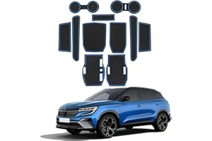 Coleya Tapis Anti-dérapants Compatible avec Renault Austral E-Tech Hybrid 2022-2024, Renault Austral Tapis en Caoutchouc pour Accoudoir, Console Centrale, Porte-Gobelet, Rainure de Porte (Bleu)