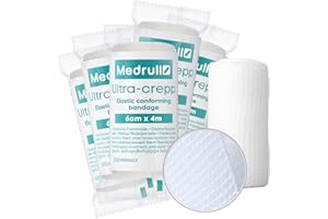 Medrull 10 sztuk 6 cm x 4 m zestaw bandaży z gazy - duże bandaże - materiał opatrunkowy ULTRA CREPP