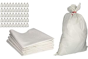 ToolSpace Sac à Gravat - Sacs en Polypropylène Alimentaire pour Cereale Chantier Riz et Grain, 50x Tissu PP 105x65 cm Agricole pour Charbon Stockage Ble Maïs Farine Sable et Déchets, Tissé 50 kg