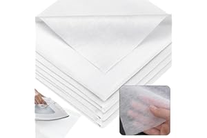 KOVSGQ Entoilage Thermocollant Couture Tissu Thermocollant ThermocollanteTissus Fer à Repasser 100x100cm Tissus non Tissés Blanc 35g/m² pour Plis de Repassage Couture vêtements Renforcés