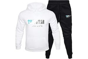 YiLianDa Chándal Trapstar Hombre, 2 Piezas Conjunto de Chándal Trapstar, Trapstar Chandal London con Impresión de Letras, Sudadera Trapstar Unisexo con Capucha y con Pantalones, Tallas S-4XL