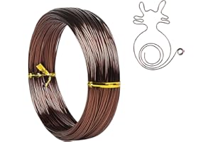 TENN WELL Alambre de aluminio de calibre 18 de 1 mm, alambre de metal flexible de 165 pies para esculpir, modelado de bicicleta, fabricación de joyas, tejido de alambre y envoltura (bronce)