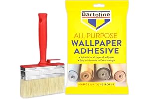 PACKPIONEER Wallpaper Paste 10 Roll Pack (12 Pints) with 120mm Brush | Strong Wallpaper Glue for Vinyl, Lining & Textured Walls | Easy DIY & Professional Decorating Kit for Smooth Application & Long-Lasting Hold