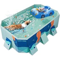 Piscina Pieghevole Per Cani 100x100x30 Cm – In PVC Antiscivolo, Perfetta Per Bagni E Giochi Estivi