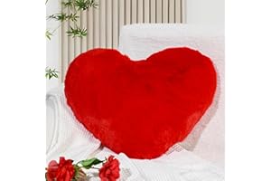 Yhoelata Valentinstag Herzkissen, Rot Herzform Kissen Kuschelkissen, Love Zierkissen Aesthetic, Plüsch Kissen für Wohnzimmer Sofa Kind Schlafzimmer Bett, Geschenk 38x48 cm