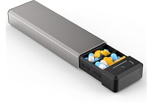 HEIYING Porta Pillole con Guscio in Alluminio per Una Settimana di Capacità, Portatile Portapillole Settimanale a 7 Scomparti per Contenere Vitamine, Medicine, Integratori.