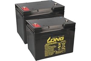WSB 2X AGM 12V / 75Ah Kung Long Blei-Akku - KPH75-12NE zyklenfest kompatibel zu 60Ah, 75Ah, 77Ah, MP75-12C REC80-12I 12LC-75Ah