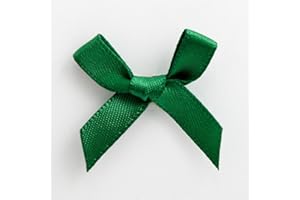 Italian Options Satin Craft Lot de 100 nœuds Vert bouteille Largeur 3 cm