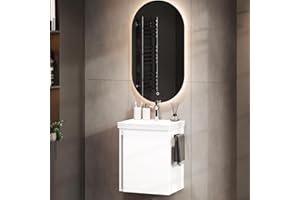 Planetmöbel Armario para Lavabo (50 cm, con Lavabo y Espejo, Juego de Muebles de baño para Cuarto de baño, Invitados y WC