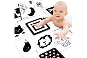 Richgv Baby Spielzeug 0 3 6 Monate, Kontrastbuch Baby Erstausstattung Neugeborene, Schwarz Weiß Hohe Kontrastkarten, Visual Stimulus Flashcard Lernkarten Kleinkinder Spielzeug Geschenk(20 Stücke)