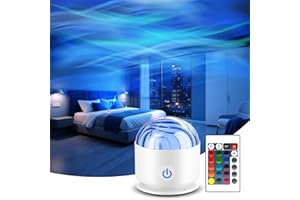 Fokky Proyector de Galaxias y Estrellas Real, Proyector Estrellas Recargable con 16 Efectos de Iluminación y Control Remoto, Luz Nocturna Infantil con Aurora, Lampara Aurora Boreal para Niños Adultos