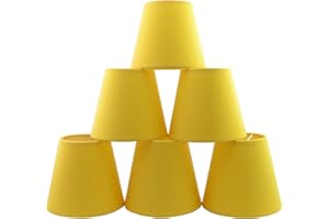 Doooitlight Set mit 6 Clip-Lampenschirmen für Lampen, Leuchten, Kronleuchter Banana yellow