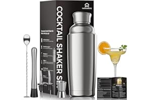 YARRAMATE Cocktail Shaker Set - 700 ML 8-teiliges Cocktailshaker aus Edelstahl, Cocktails Mix mit integriertem Sieb für Anfänger und Profis, für Bar, Party, Familien, Geschenk für Männer