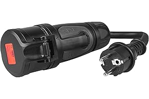 Green Cell Adapter czerwony 16 A 400 V CEE sprzęgło 5-biegunowe gniazdo wtykowe na Schuko 230 V wtyczka IP44 3 x 2,5 mm2