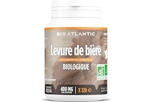 BIO ATLANTIC Levure de Bière Bio - Saccharomyces cerevisiae - 400mg - 120 Comprimés