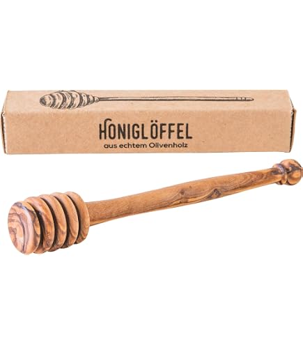 Ysszam Honiglöffel Aus Holz – Handgefertigt, Langer Griff, Zum Rühren, Servieren, Ideal Für Küche & Frühstück