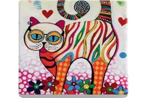 Maxwell & Williams Sottobicchiere Smile Style Tabby Gatto 9 x 9 cm ceramica & Sughero