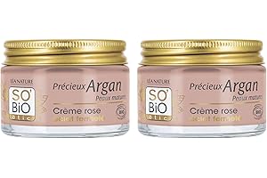 SO'BIO ÉTIC LEA NATURE SO Organic Etic| Krem Różowy blask Dzień Twardość - Cenne Argan Dojrzałe Skórki | Nawilżenie, Twardość, Połysk | Olej arganowy | 99% pochodzenia naturalnego | Wyprodukowano we Francji |