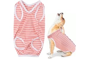 Dokeno Tuta di Recupero per Cani Tuta di Recupero Chirurgico per Cane Gatti Alternativa Collare Elettronico a Cono Tuta per Cani Protezione per Ferite Anti-Leccamento Tutina Post Operatoria Cane (S)