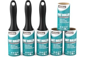 USION Pet Lint Rollers - Extra Sticky Lint Roller for Pet Hair, 360 Sheets of Lint Roller Refills and 2 Handles, Reusable Cat Dog Hair Roller Remover for Clothes Sofa Bed and Carpet 6pack