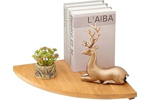 OAKERLAND Etagere d’Angle Flottante en Chêne Bois, Flottant Etagere d’Angle en Bois Rustique avec extrémité Arrondie de Bain Chambre à Coucher Salon Cuisine Bureau