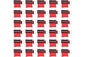 Yzpacc Set di 30 maschere RCP, usa e getta CPR Shield maschera di emergenza portachiavi con valvola unidirezionale barriera respiratoria per primo soccorso o allenamento AED