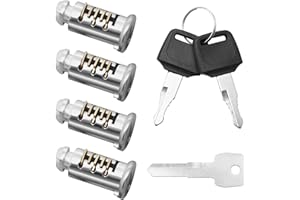 iKALULA 4 Stück Schlosskerne für Thule, Dachbox Schloss Schlosskerne für Thule Fahrradträger, Ersatzteile für Thule Fahrradträger Enthält mit 2 Schlüssel und 1 Kontrollschlüssel, für Skiträger