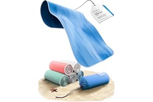 Backpacker's Journey Serviettes en microfibre de tailles S, M, L, XL. Lot de serviettes de voyage légères, à séchage rapide, absorbantes et antibactériennes (bleu L & S)