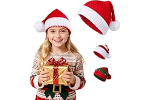 MELLIEX Czapka Świętego Mikołaja czapka bożonarodzeniowa ananas dzianina w paski elf wygodna miękka filcowa czapka zimowa unisex czapki dla dzieci dzieci chłopców dziewcząt przyjęcie wigilijne - mała